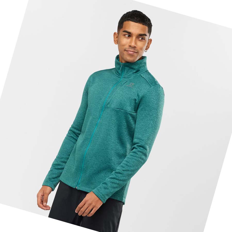 Salomon ESSENTIAL LIGHTWARM HEATHER Erkek Kapüşonlu Sweatshirt Yeşil | TR 3201QMA